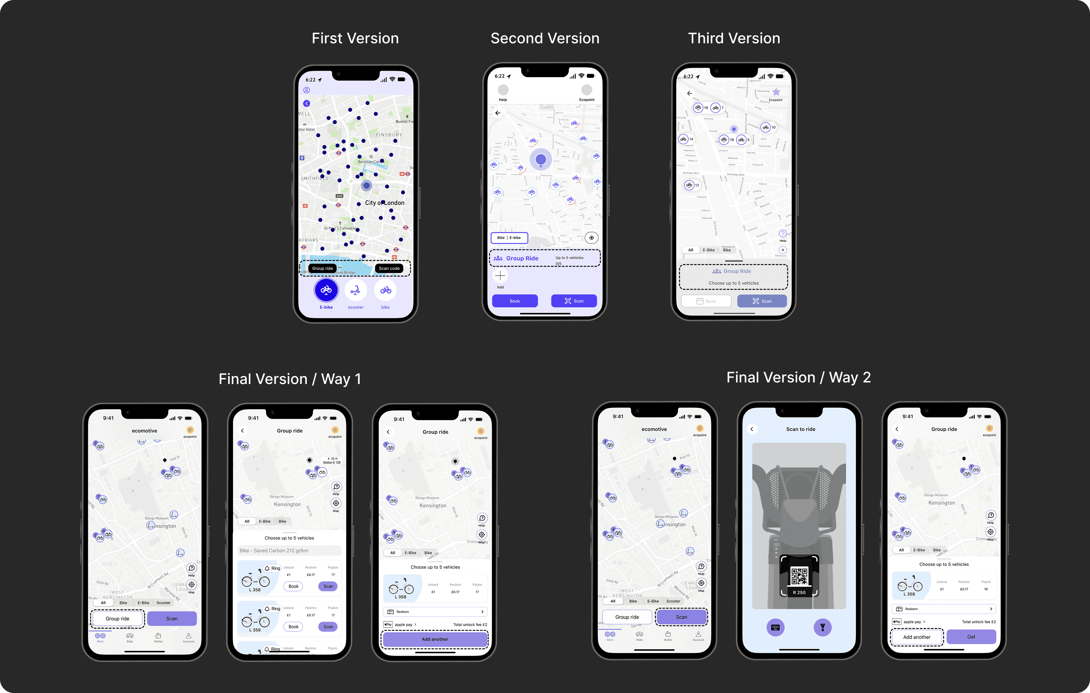 Vehicle card iterations